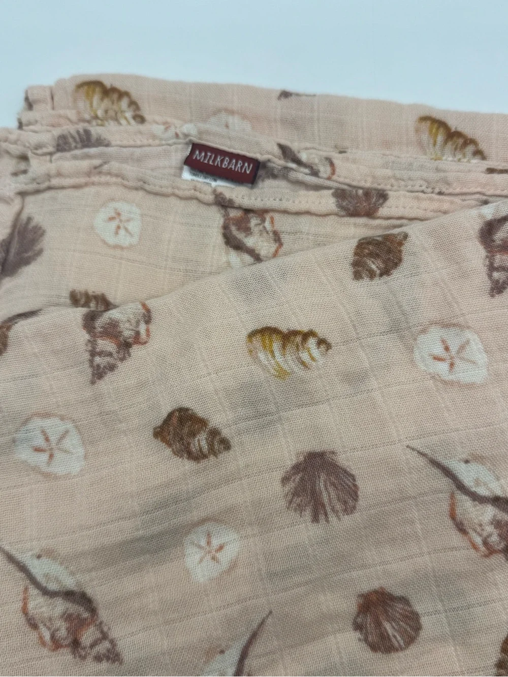 Milkbarn Baby Swaddle Blanket in Seashell Print